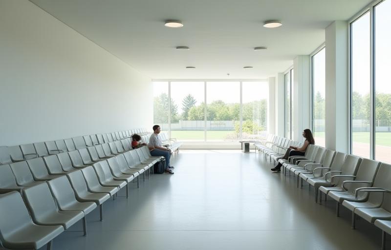 Clean and comfortable seating area for spectators or parents